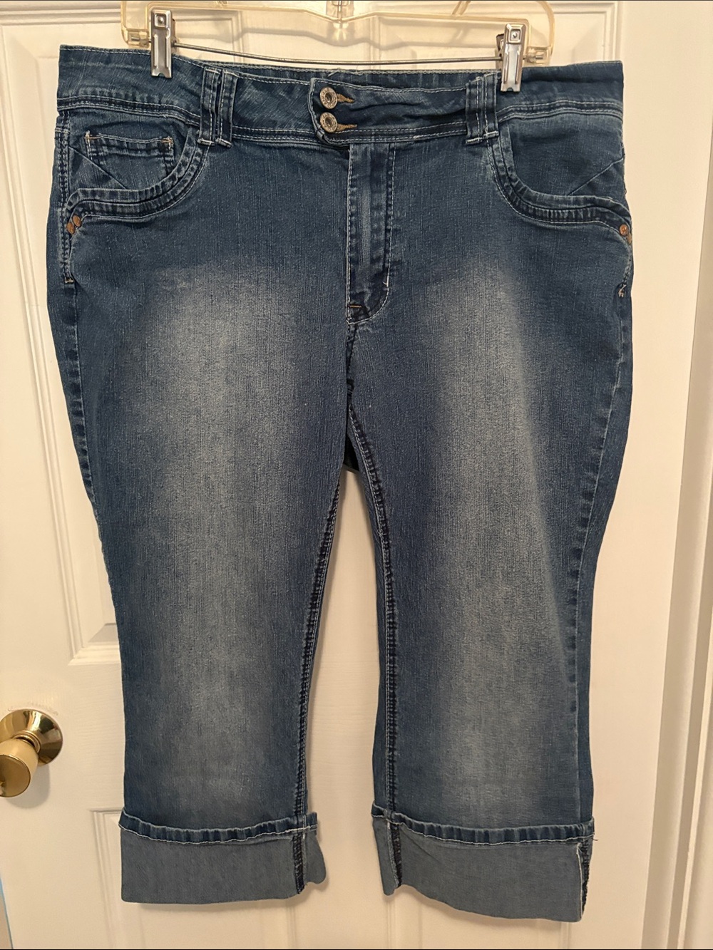 Angels cropped jeans.